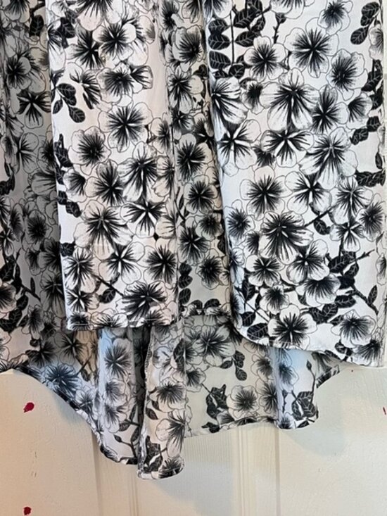 H & M Black & White Floral High Low Midi Dress size 8 - Picture 7 of 12